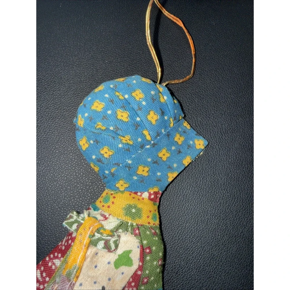 Vintage Holly Hobbie Quilted  Fabric Hanging Christmas Ornament 6.5